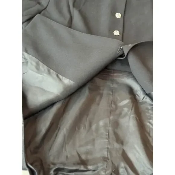 Vtg Glam Black Rhinestone Embellished Blazer Jacket 18 Sophisticated Evening 80s - Picture 9 of 9